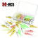 15/30-PCS Soft Plastic Fishing Lures, Grass Shrimp Shape Fishing Equipment - Realistic Swim Micro Bait for Freshwater/Saltwater, Easy Hookups Fishing Accessories, Bass Lure