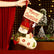 Christmas stockings with hanging loops, perfect for decorating the mantelpiece; they can be used to hold candies and small gifts, suitable for both children and adults.