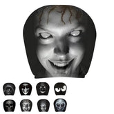 Funny Cartoon Ghost Face Headrest Covers for Cars (Type D-2PCS) | Stretchy Soft Polyester Fabric Car Seat Head Rest Protector, Spooky Scary Face Auto Interior Decoration Set
