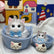 Mom &amp; Baby Cat Squishy Set with Matching Woven Baskets, Cute Slow-Rebound Stress Relief Toy