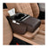 Car Center Console Armrest Pillow, Memory Foam Leather 4 in 1 Vehicle Arm Rest Cover with Tissue Box 2 Side Storage Bag Cup & Phone Holder, Auto Armrest Cushion, Universal Fit (Orange)