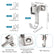 2 x 360° Rotating Wall Hooks, Heavy-Duty J-Shaped Multipurpose Hooks