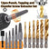 Titanium-coated Drill & Tap Set, 12pcs/set M3-M10 Metric Size Drill Bit Set with 1/4-inch Hexagonal Shank, High-speed Steel Drill Bit Set, Drill Bits Set, Drill Bit Kit