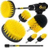 6PCS Drill Brush Power Scrubber Cleaning Brush Extended Long Attachment Set All Purpose Drill Scrub Brushes Kit for Grout, Floor, Tub, Bathroom and Kitchen Surface,Scratch Brushes