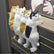Realistic Furry Kitty,Black and White Cat,Simulation Hanging Cat Figurines,Gifts for Cat Lovers,Home Office Car Nightstand Decoration,Plush Kitty,Synthetic Fur,Handmade Lifelike Cat Statue