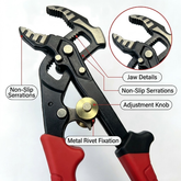 8‑Inch Self‑Adjusting Water Pump Pliers, 55‑Steel One‑Hand Quick Clamp Plumbing Pliers, 2‑48mm Jaw Capacity Non‑Slip Serrated Adjustable Pipe Wrench for Home Repair & Industrial Use