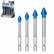4PCS Tungsten Carbide Tile Drill Bits, 1/4 in Hex, 4-Piece Set - 6/8/10/12 mm Tungsten carbide tips help prevent slipping and create chip-free holes with dry drilling in tile, glass, ceramic and stone