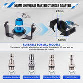 Universal Master Cylinder Adapter with 4Pcs Quick Connect, 58mm Brake Bleeder Adapter