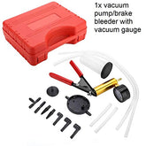 2 in 1 Brake Bleeder Kit with Hand Vacuum Pump with Gauge Adapters Automotive Brake Fluid Bleeding Set with Protected Case for Car Truck