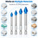 4PCS Tungsten Carbide Tile Drill Bits, 1/4 in Hex, 4-Piece Set - 6/8/10/12 mm Tungsten carbide tips help prevent slipping and create chip-free holes with dry drilling in tile, glass, ceramic and stone